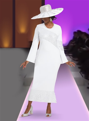 Elegant black woman in a tailored church suit, accessorized with a stylish church hat, from the ChurchSuitsForBlackWomen.com collection.